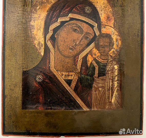 Старинная икона Пресвятая Богородица Казанская 18