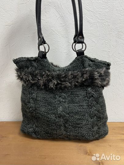 Винтажная вязанная сумка тоут y2k