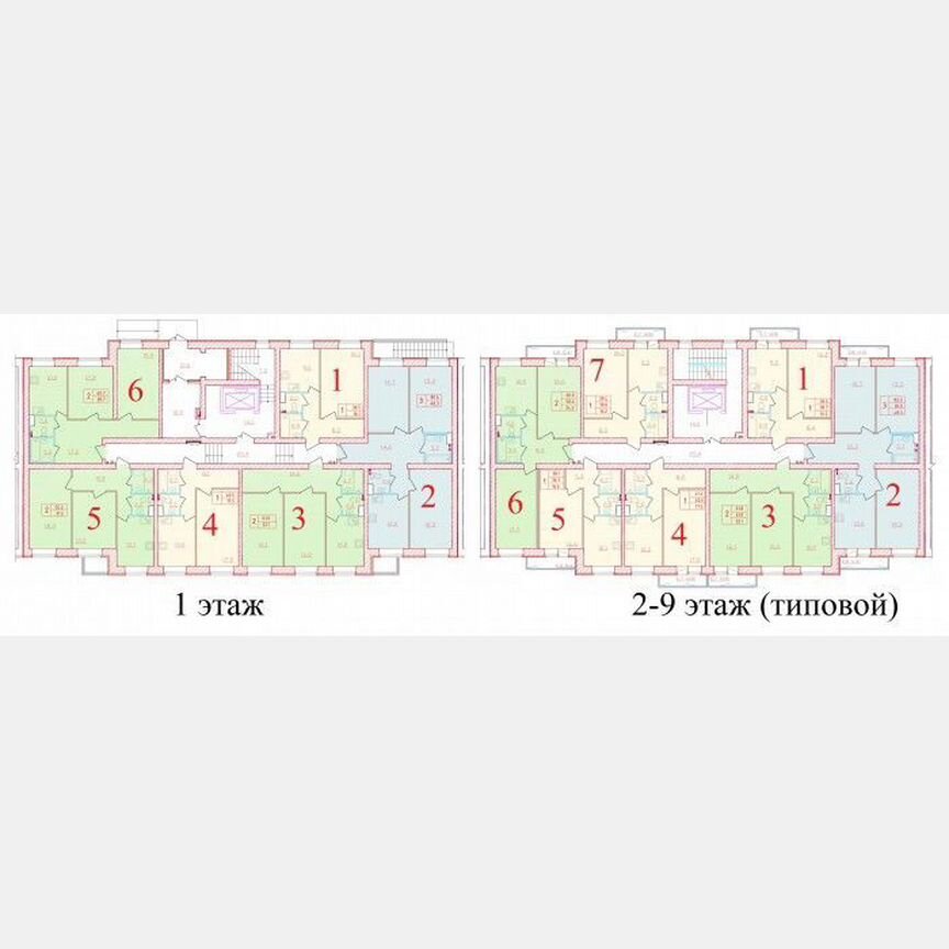 2-к. квартира, 60,7 м², 1/9 эт.