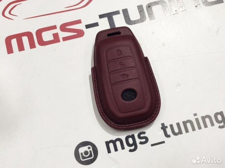 Чехол для ключа Toyota бордовый стиль 1