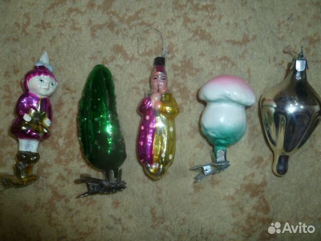 Елочные игрушки на прищепке,вишенка,клоун с дудочк