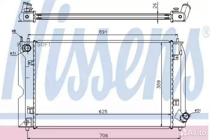 Радиатор охлаждения двс toyota corolla (2001) coro