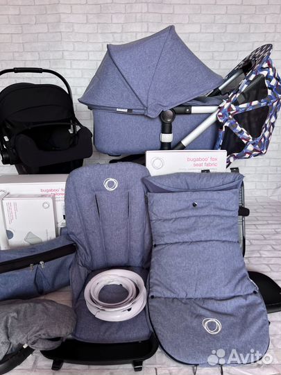 Коляска Bugaboo Fox 3в1 Blue Melange total