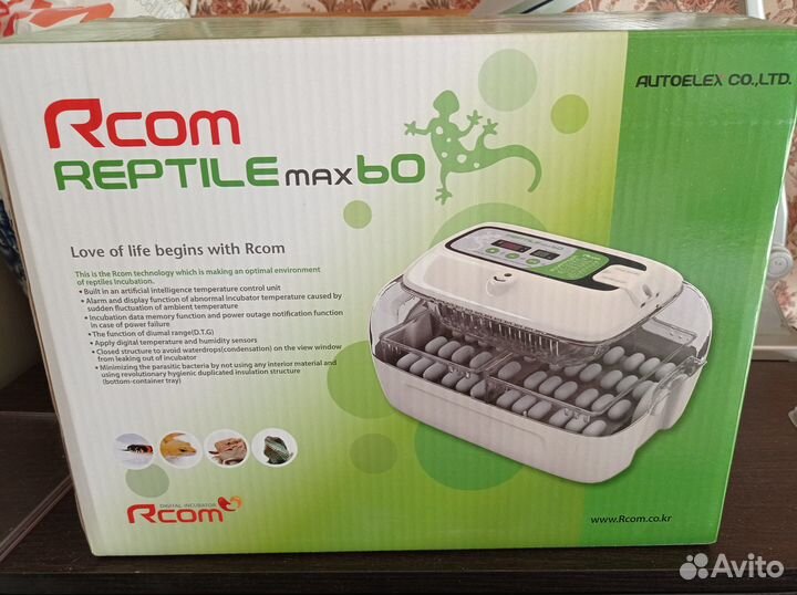 Инкубатор автоматич. для яиц рептилий Rcom 60 MAX
