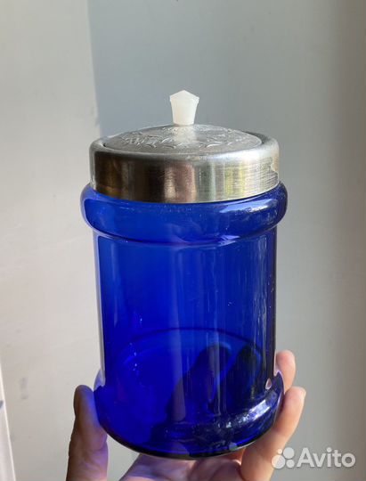 Старинная стеклянная чайница бисквитница СССР