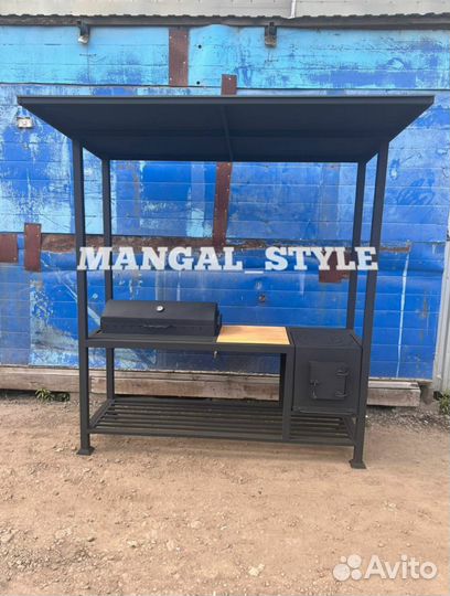 Мангал с печью под казан