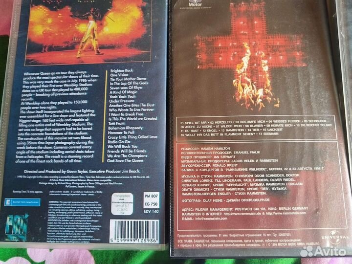 Видеокассеты vhs Queen и Rammstein (оригинал)