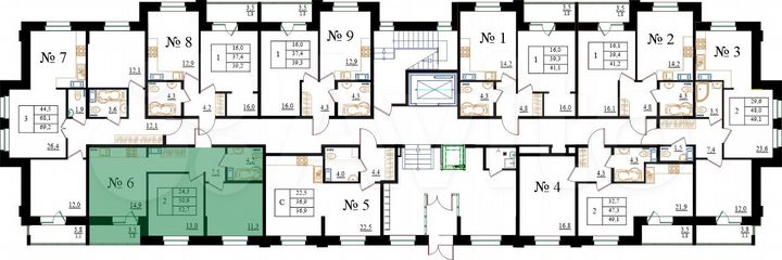 2-к. квартира, 52,7 м², 1/8 эт.