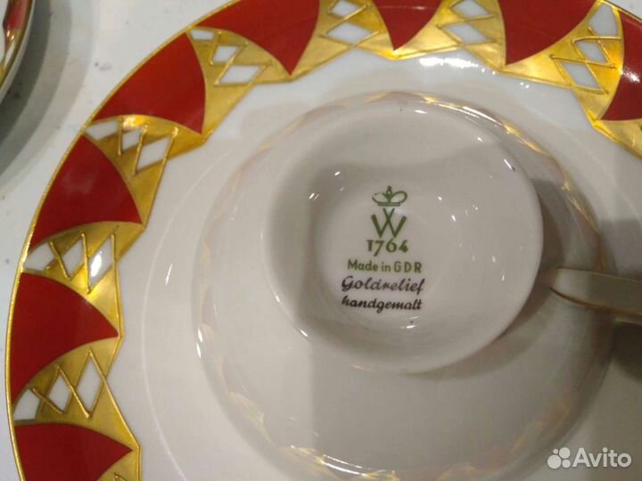 Новый Фарфор Goldrelief handgemalt 1764 Wallendоrf