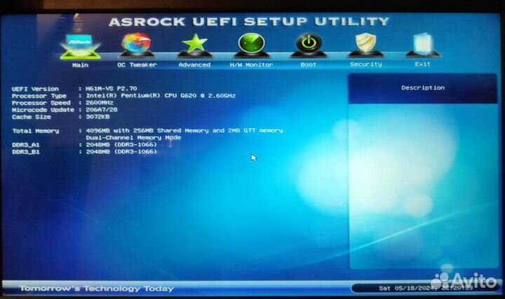 Мат. плата Socket LGA1155 ASRock H61M-VS