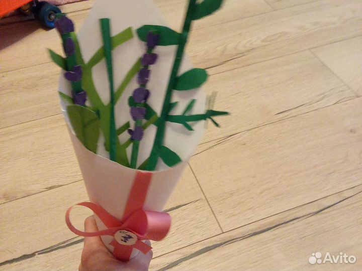 Букет лаванды(самодельный бумажный)