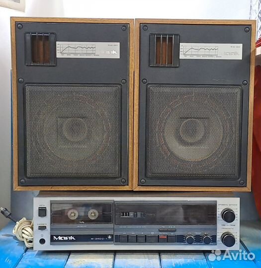 Магнитофон кассетный Маяк М-240С-1 + колонки