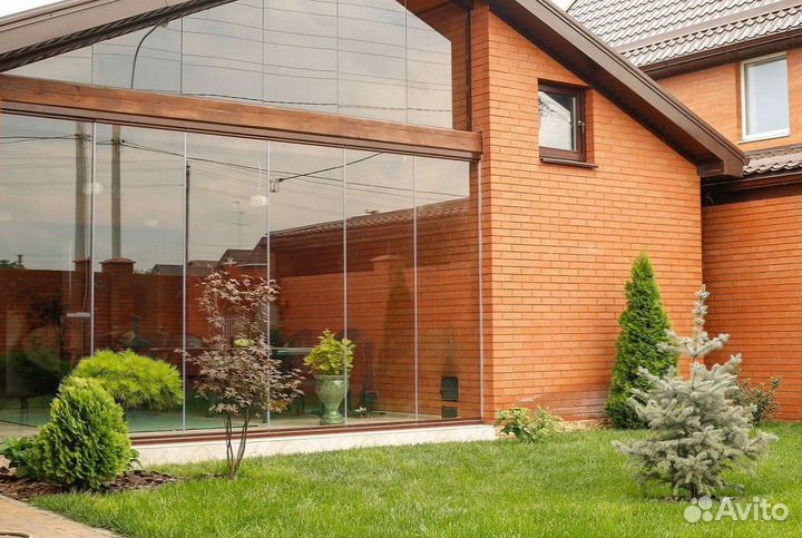 Безрамное остекление панорамное террас