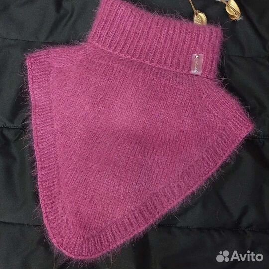 Комплект из ангоры : двойная повязка+снуд уголок