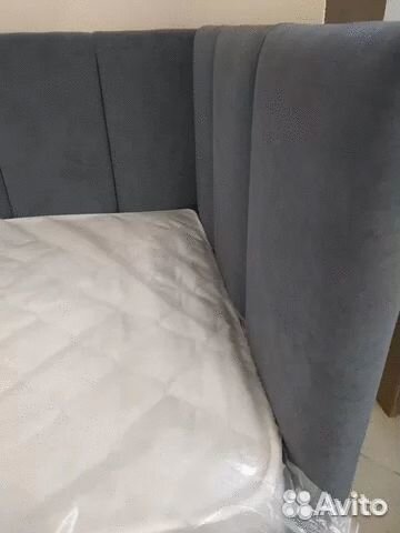 Мягкая детская кровать Велюр