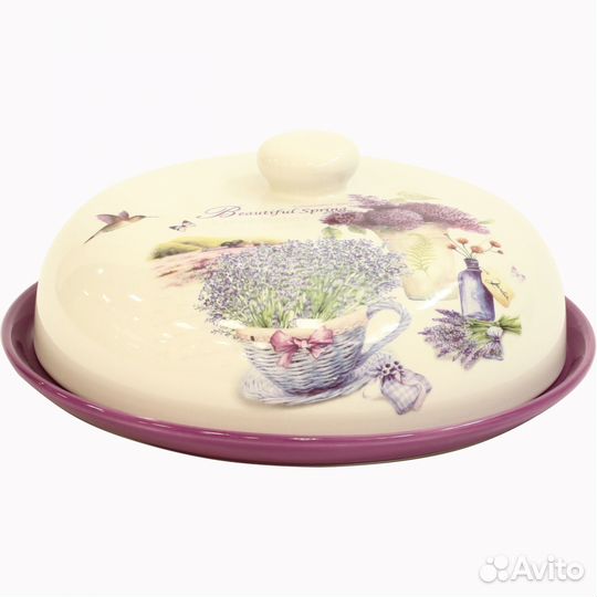 Блюдо для блинов с крышкой лавандовая весна д23