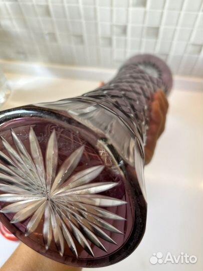 Ваза цветное стекло СССР хрусталь