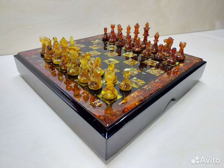 Шахматы янтарные арт.000140