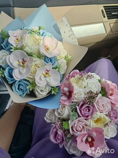 Цветы из мыла и новогодние букеты на заказ