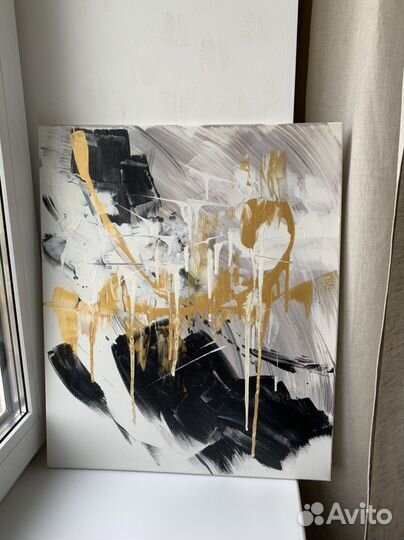 Картина акрилом на холсте абстракция