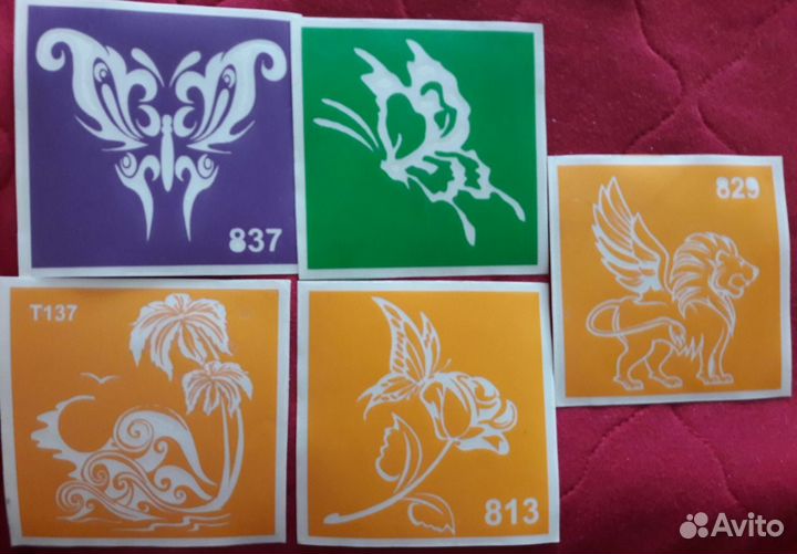 Трафареты для блеск-тату в ассортименте