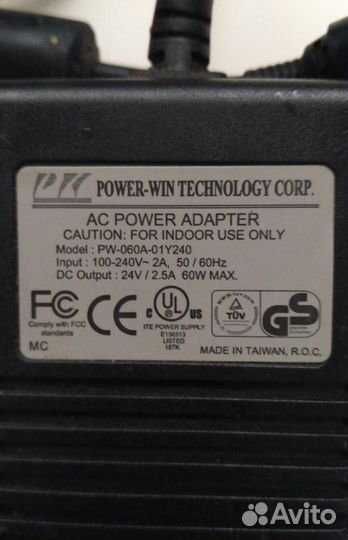 Блок питания 24V/2,5A/3pin