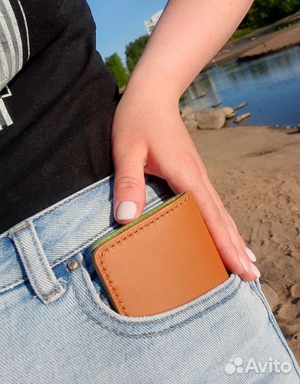 Картхолдер, Бумажник, Визитница натуральная кожа