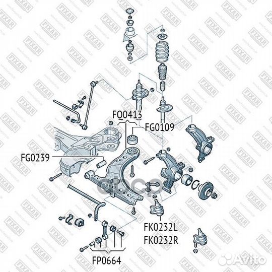 FG0109 Сайлентблок рычага VAG golf IV/bora/A3