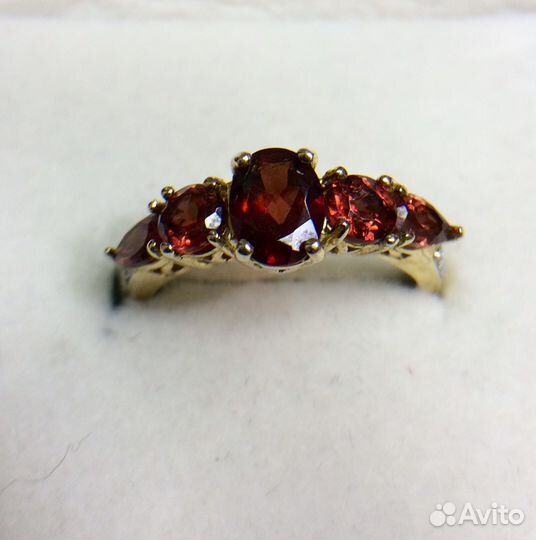 Гранаты+ 2 бриллианта позолота 585 серебро 925 Бог