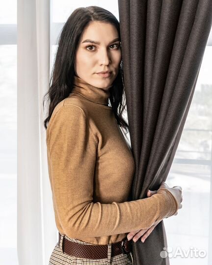 Шторы рогожка Орфей шоколад новые на окна пошив