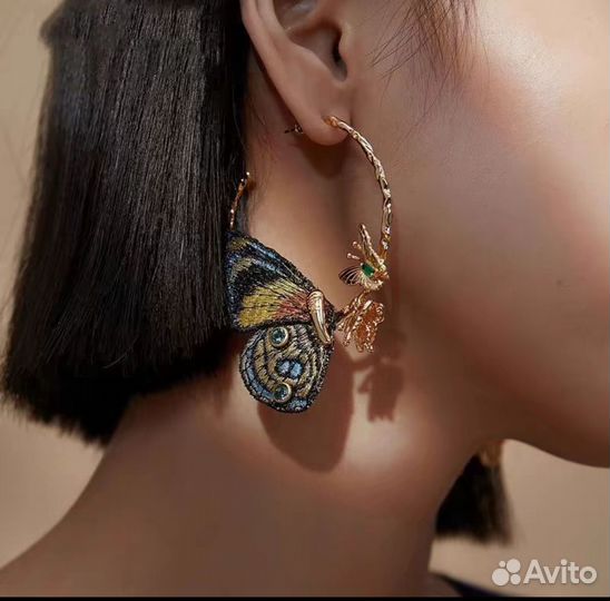 Серьги бабочки