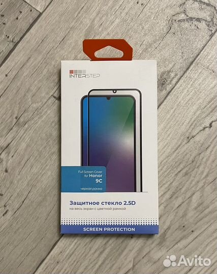 Защитное стекло honor 9c, с черными рамками