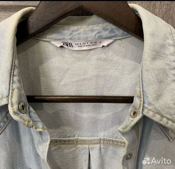 Джинсовая рубашка zara s