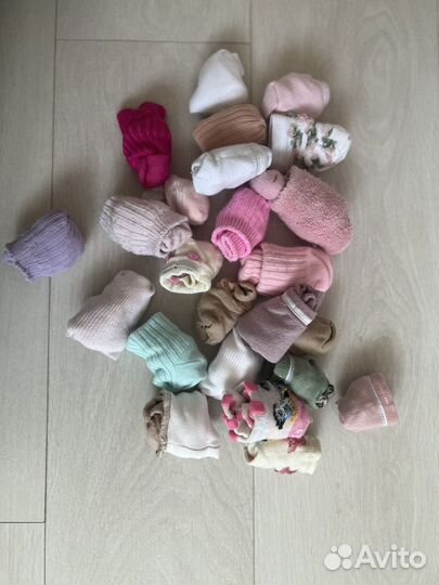 Носки на новорожденных 0-6 месяцев на девочку