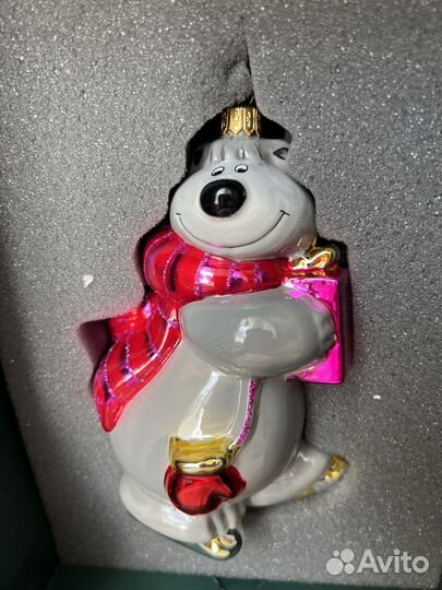 Ёлочная игрушка Миша-фигурист Польша