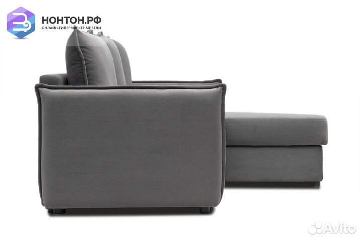 Диван угловой дельфин Джерси серый