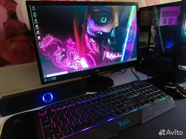 Игровой, 4ядра, 16озу, ssd, hdd, rx580, моник 22