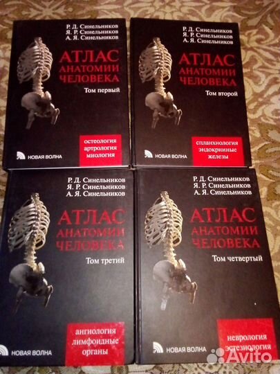 Атлас анатомии человека Синельников в 4х томах