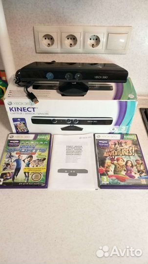Кинект Xbox 360 + аксессуары