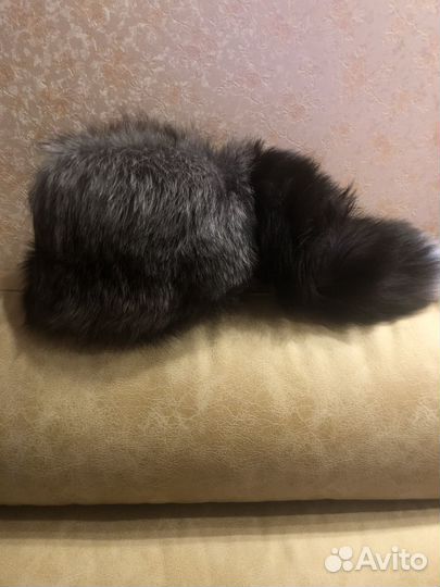 Шапка натуральная чернобурка новая унисекс