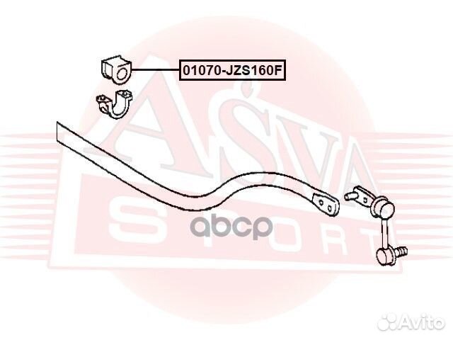 Втулка стабилизатора перед прав лев Asva