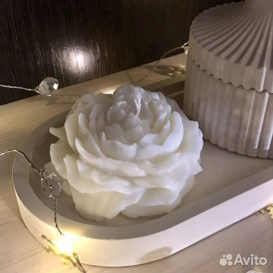 Подарочная ароматическая эко свеча пион