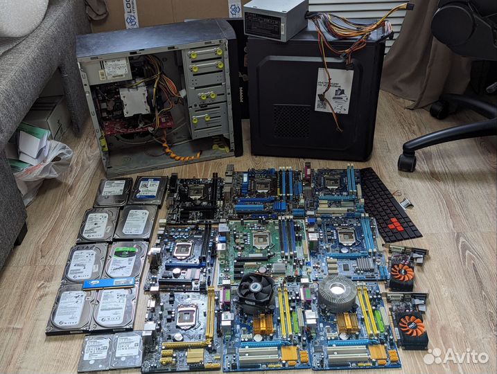Куча комплектующих для пк лотом