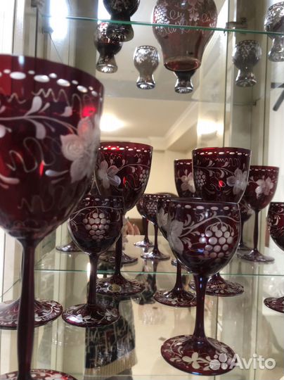 Фужеры цветной хрусталь