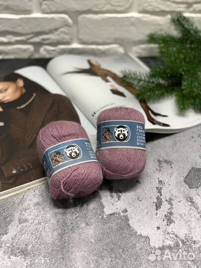 Пряжа пух норки вязание хобби