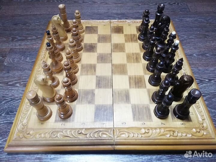 Большие шахматы СССР ручная работа Дуб