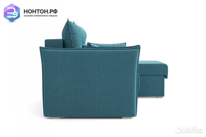 Диван угловой еврокнижка Бруклин голубой