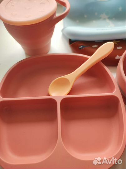 Силиконовая посуда для малышей набор детский