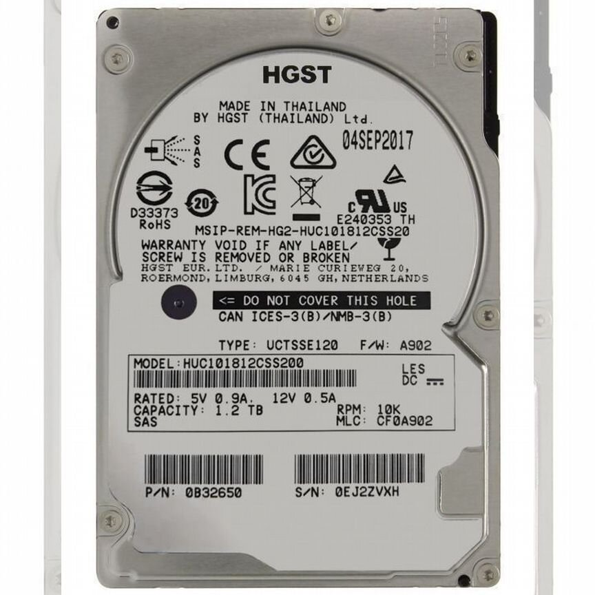 [HUC101812CSS200] Жесткий Диск Hgst 1.2tb Sas 2.5 Huc101812css200
