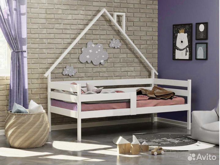 Софа детская высокий борт берёза Домик